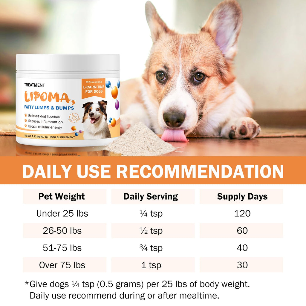 Suplemento de L-Carnitina para Perros — Tratamiento Natural para Lipomas, Reduce Bultos y Bolas de Grasa, Mejora el Metabolismo de Grasas, Aumenta Energía y Vitalidad, Apoya la Salud Muscular y el Bienestar General