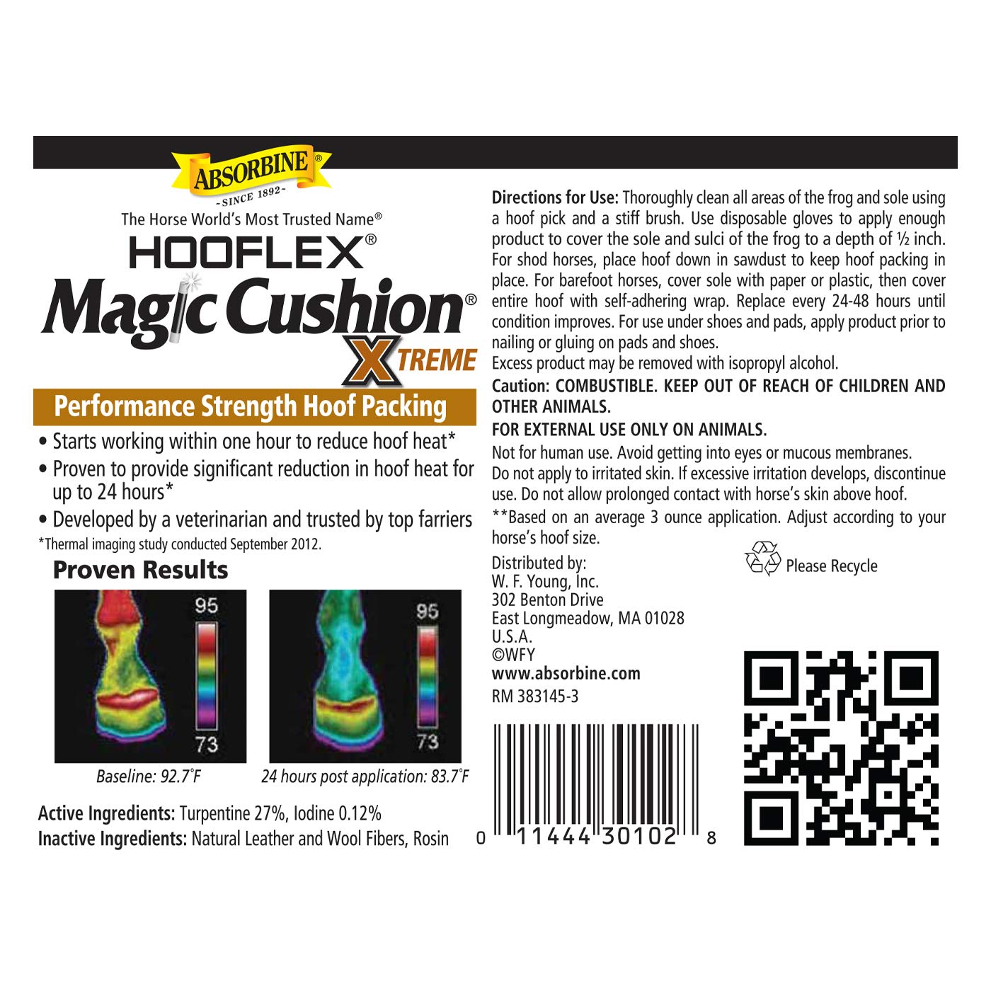 Absorbine Hooflex Magic Cushion Xtreme — Relleno para Cascos de Caballos de Alto Rendimiento, Alivio Rápido y Duradero