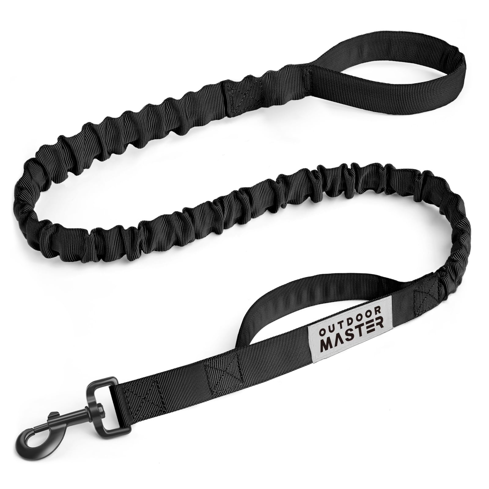 OutdoorMaster Bungee — Correa Elástica con Doble Mango Acolchado y Mosquetón 360° para Perro