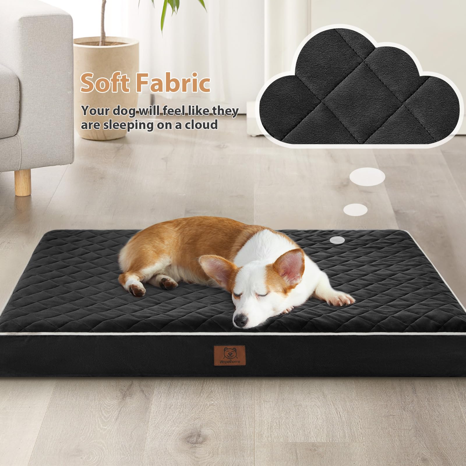 WNPETHOME — Cama Ortopédica Impermeable con Funda Lavable y Base Antideslizante para Perro