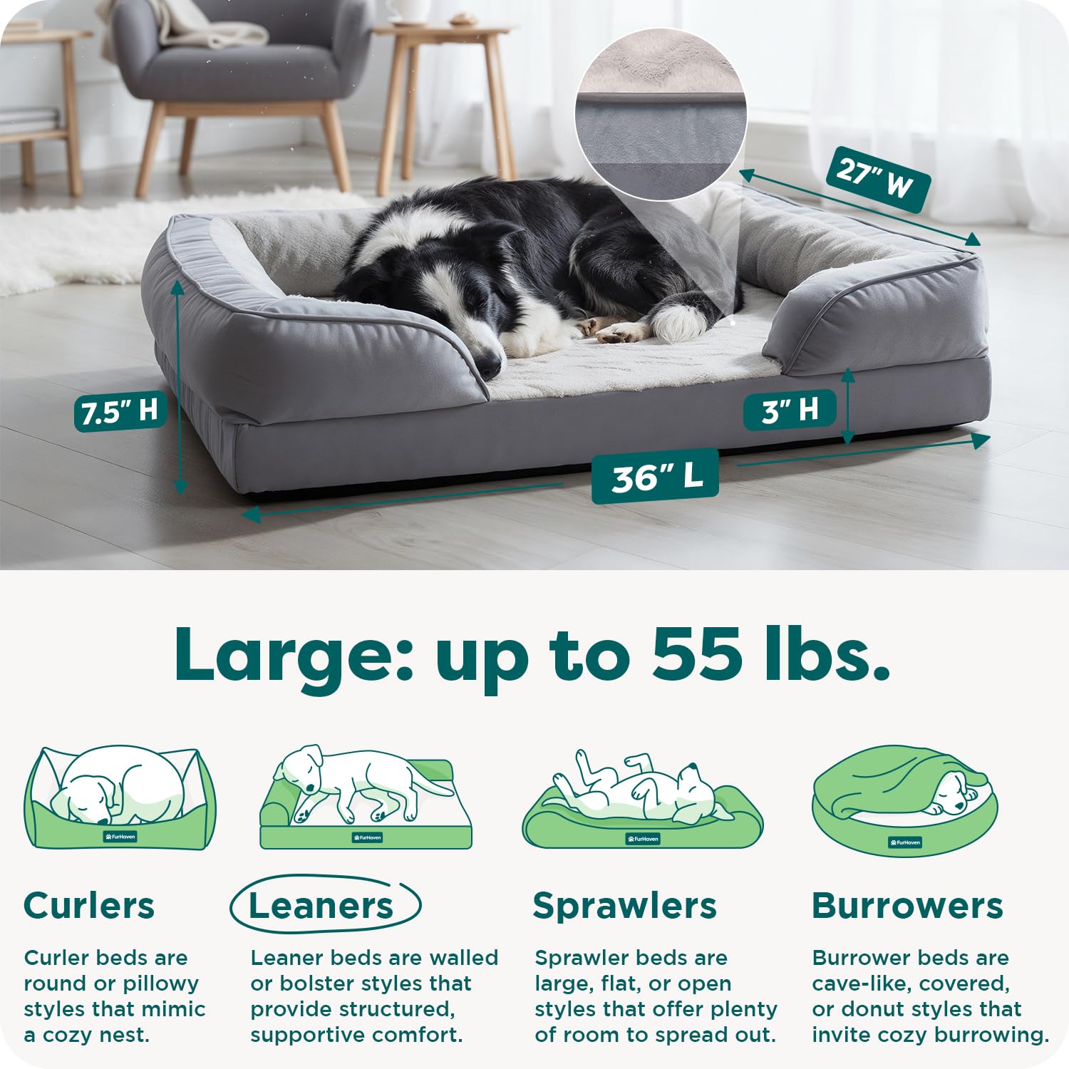 Furhaven Cooling Gel — Cama con Gel Refrescante para Perro