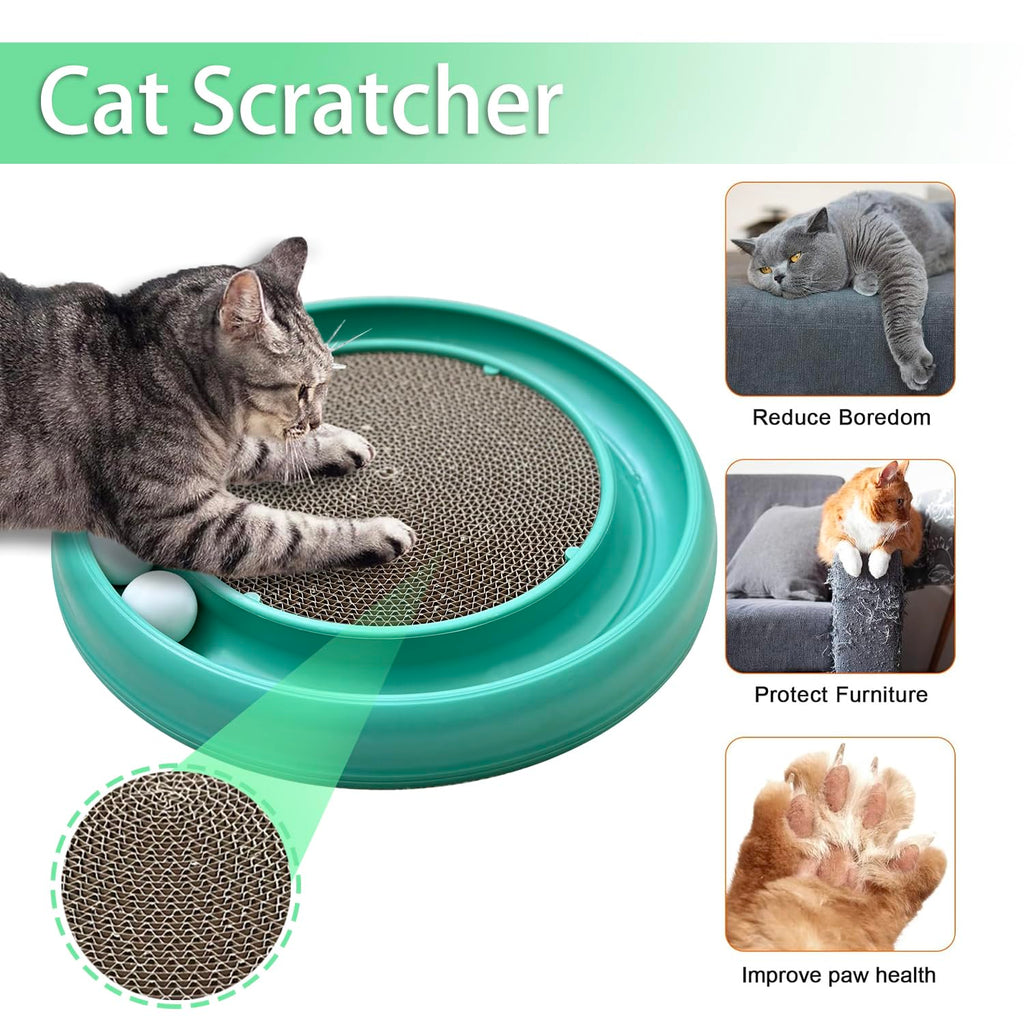 LYCTDD — Rascador Interactivo con Pista de Bolas y Tablero Rascador para Gatos Adultos y Gatitos de Interior