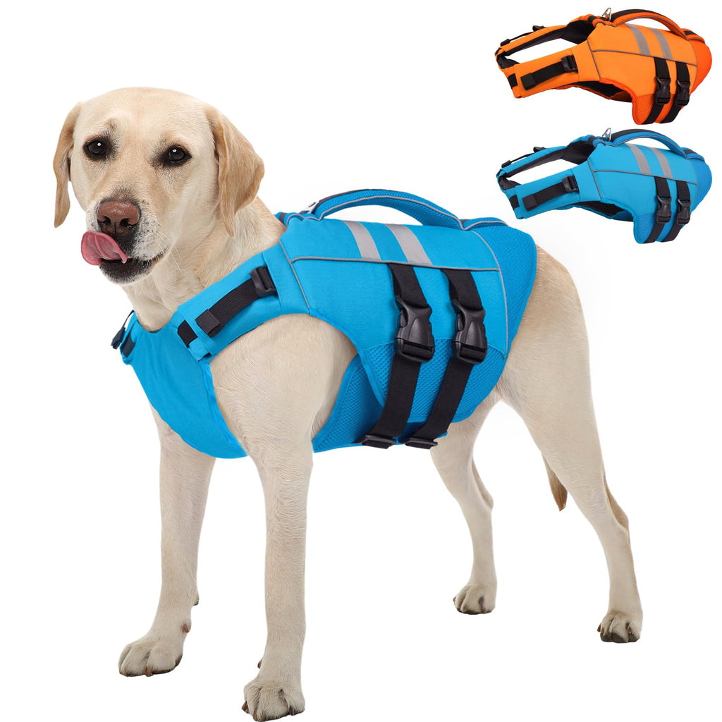 Kuoser — Chaleco Salvavidas Ajustable con Asa de Rescate y Reflectores para Perro