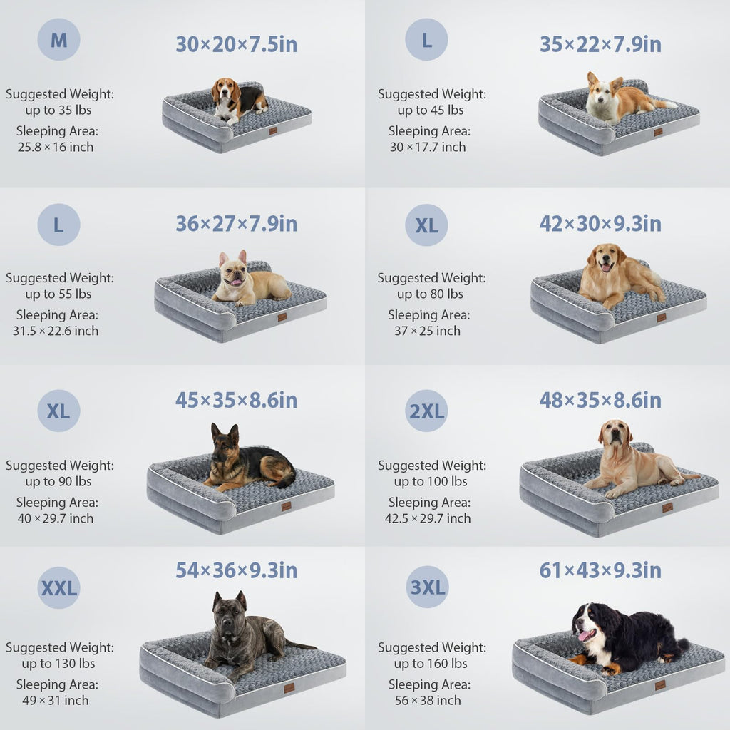 BFPETHOME — Cama Ortopédica Impermeable Estilo Sofá con Cubierta Lavable y Base Antiderrapante para Perros