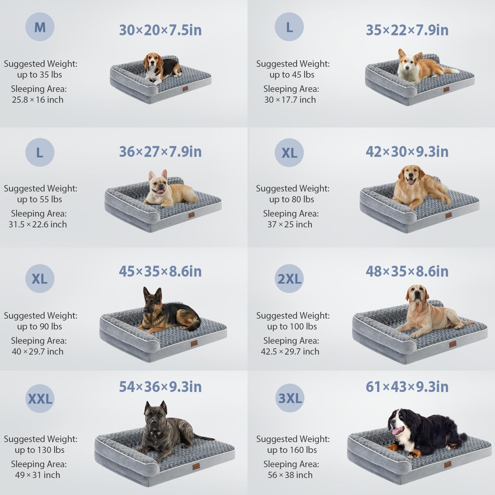 BFPETHOME — Cama Ortopédica Impermeable Estilo Sofá con Cubierta Lavable y Base Antiderrapante para Perros