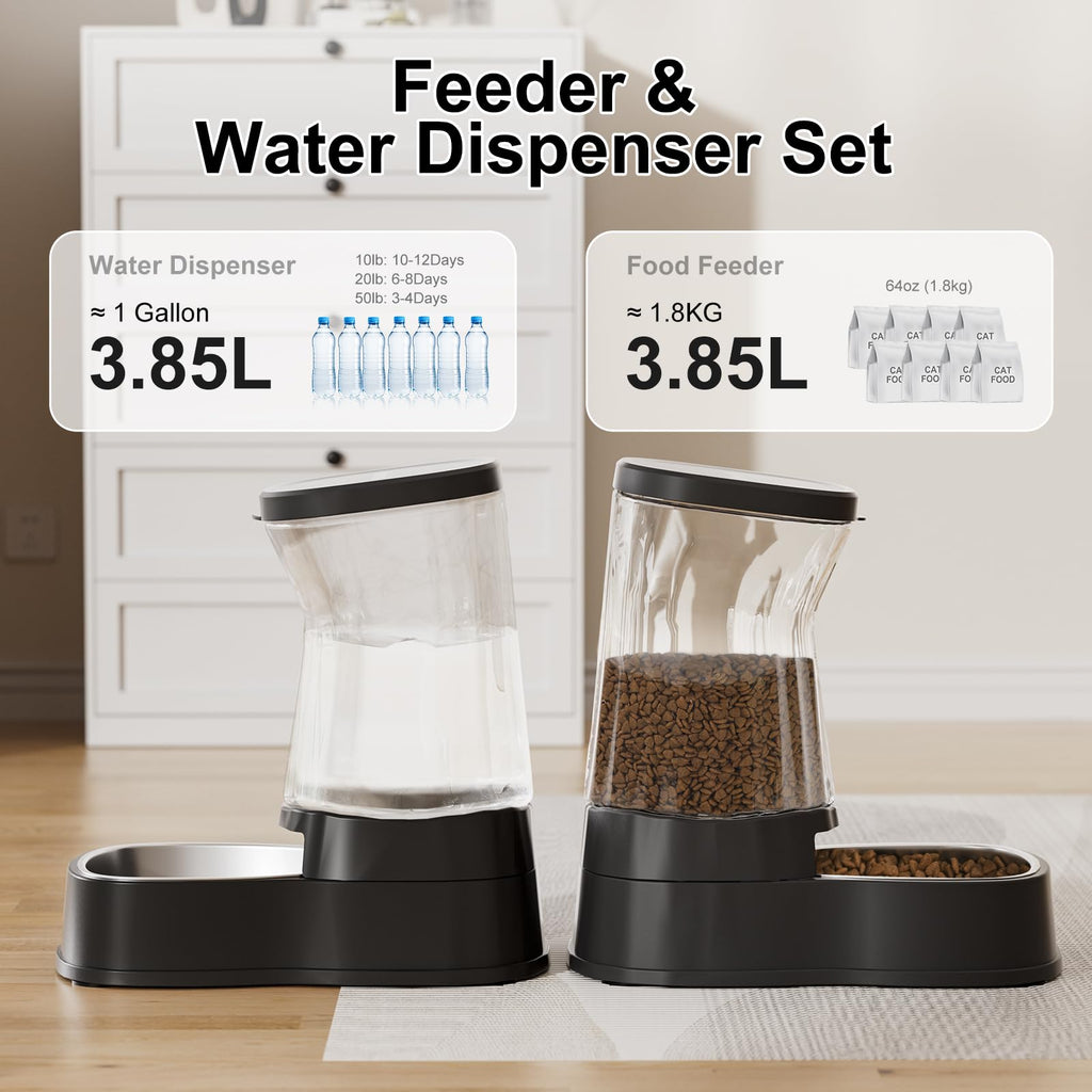 Gardner Pet — Bebedero Automático por Gravedad con Tazón de Acero Inoxidable para Perros y Gatos