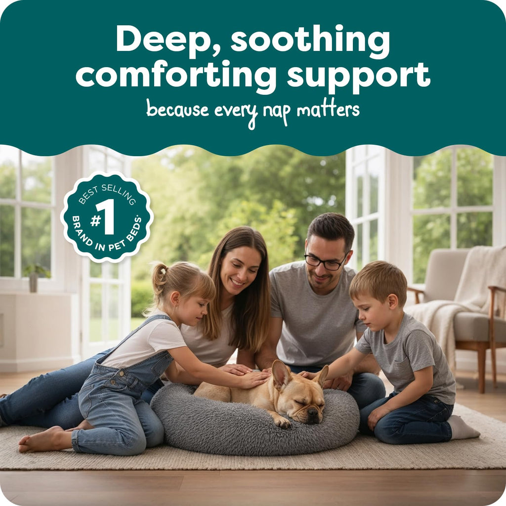 FurHaven Calming Cuddler — Cama Donut Calmante de Peluche para Perros y Gatos