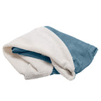 Furhaven Replacement Dog Bed Cover Sherpa & Suede Snuggery, Machine Washable - Blue, 26-inch