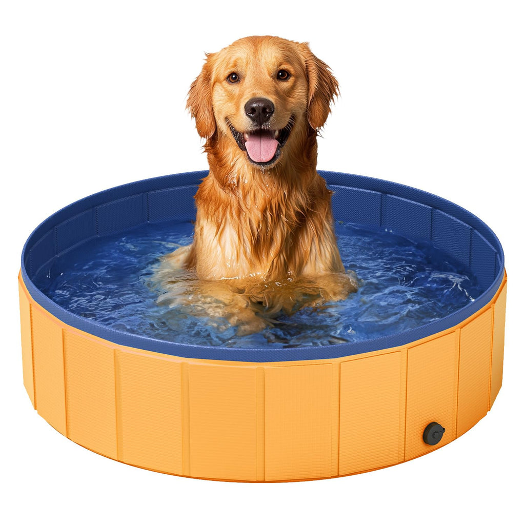 Alberca Plegable para Perros — Tina de Baño y Chapoteo Exterior para Mascotas