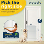 PROTECTO Heavy Duty Door Protector from Dog Scratching, Clear Door Scratch Protector, Easy & Quick to Install on Window, Wall, Screen & Sliding Doors, Cat Scratch Guard for Indoors Outdoors