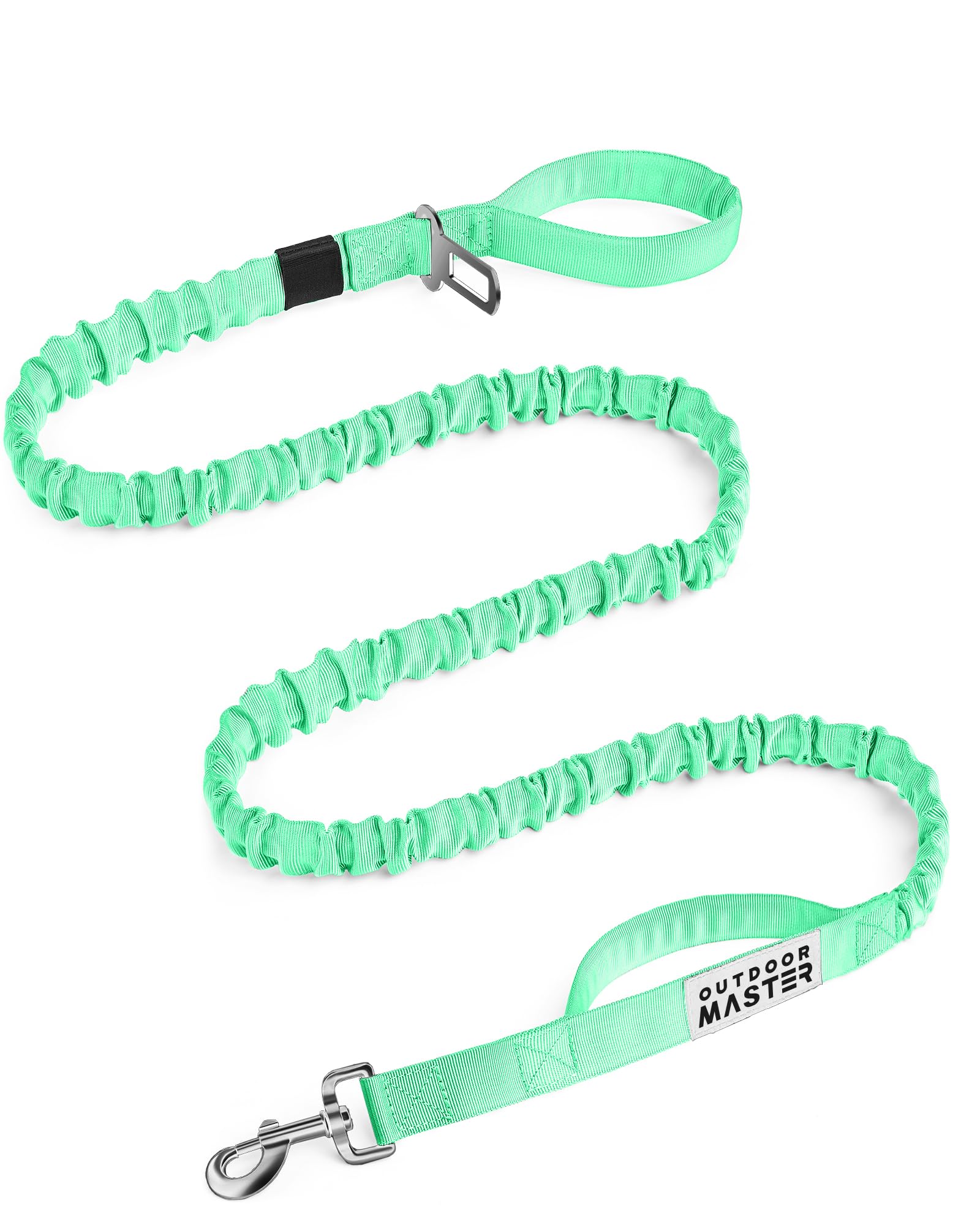 OutdoorMaster Bungee — Correa Elástica con Doble Mango Acolchado y Mosquetón 360° para Perro