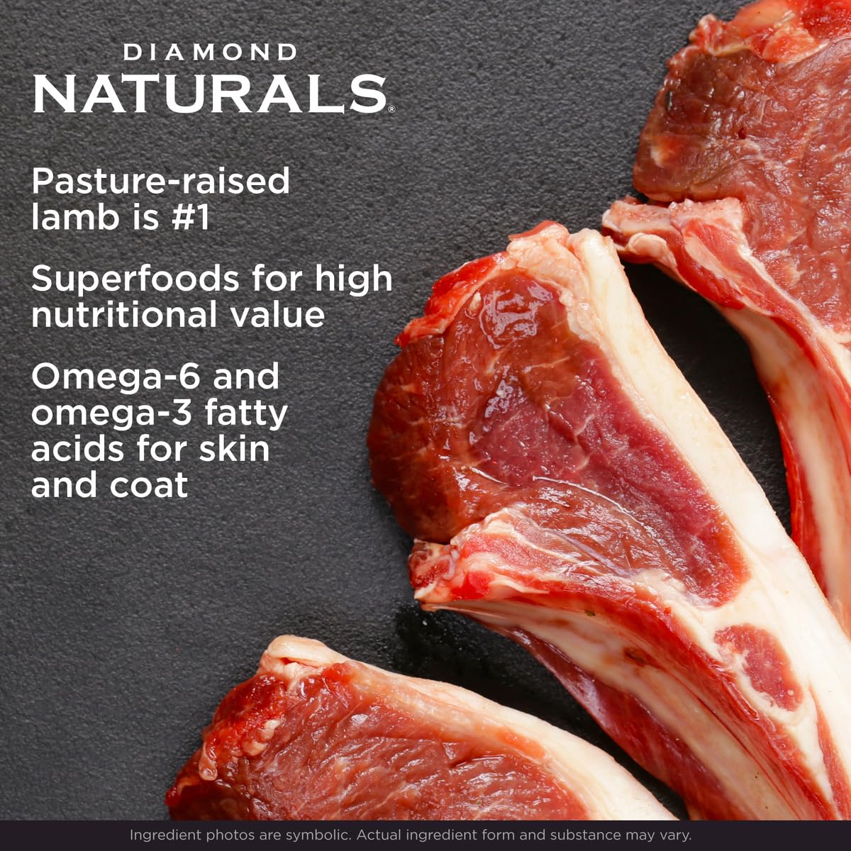 Diamond Naturals Premium — Croquetas con Proteína de Cordero, Superalimentos y Probióticos para Perro Adulto