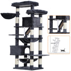Heybly Torre para Gatos Grandes — Árbol Multinivel con Perchas Anchas, Cueva y Tablero Rascador para Gatos de hasta 9 kg