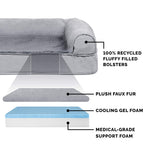 Furhaven Cooling Gel — Cama Ortopédica con Gel Refrescante, Bolsters Removibles y Cubierta Lavable para Perros Grandes