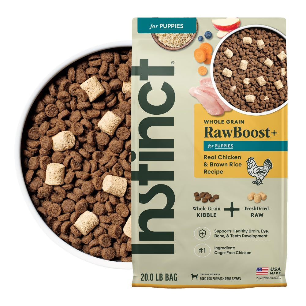 Instinct RawBoost Whole Grain — Alimento para Perro con Trozos de Pollo Crudo Deshidratado y Granos Enteros