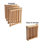 LZRS — Reja de Madera de Roble Plegable Independiente para Mascotas, Puerta de Seguridad Interior para Perros