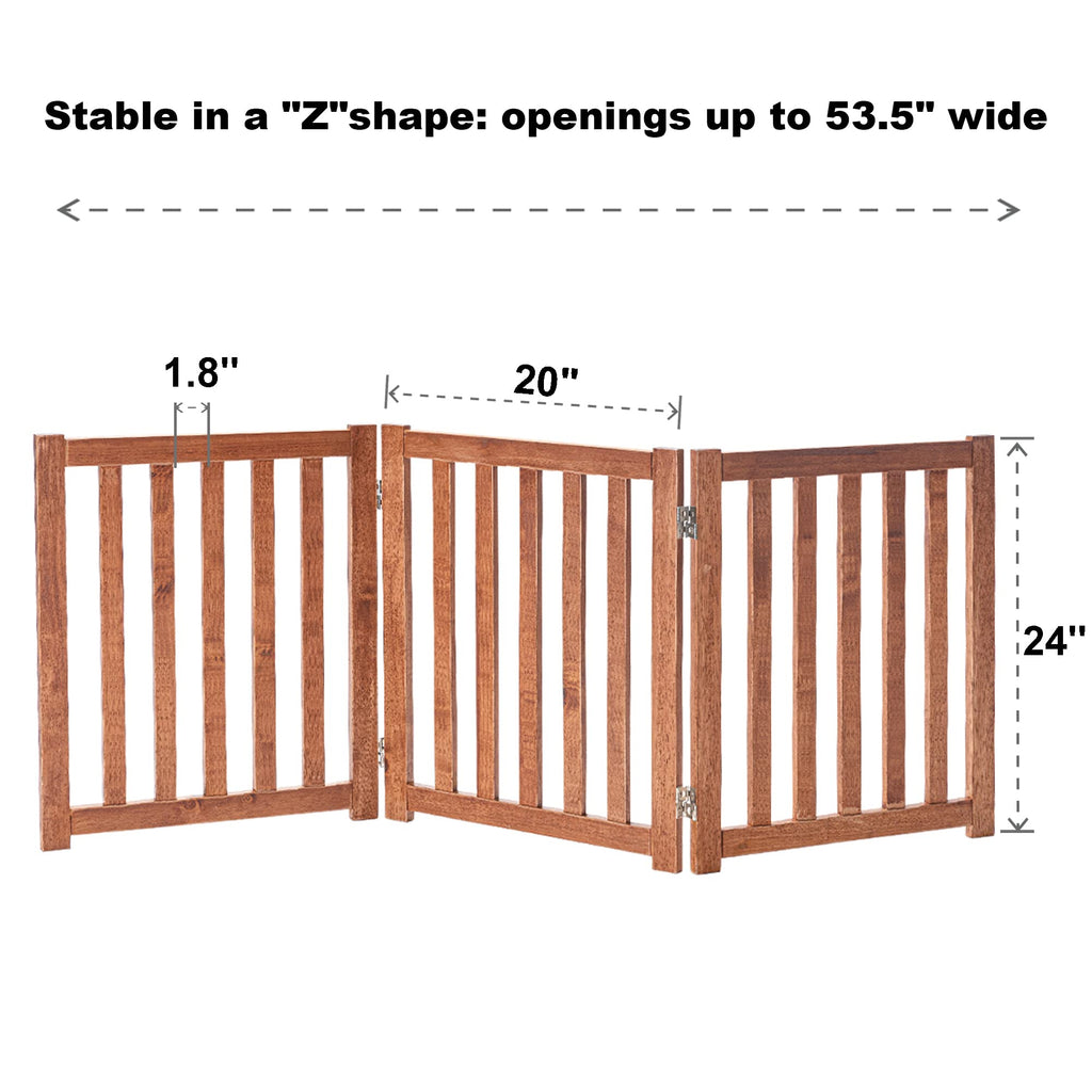 LZRS — Reja de Madera de Roble Plegable Independiente para Mascotas, Puerta de Seguridad Interior para Perros