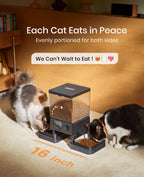 Oneisall — Comedero Automático para 2 Gatos y Mascotas Pequeñas con Dispensador de Alimento de 5L / 20 Tazas