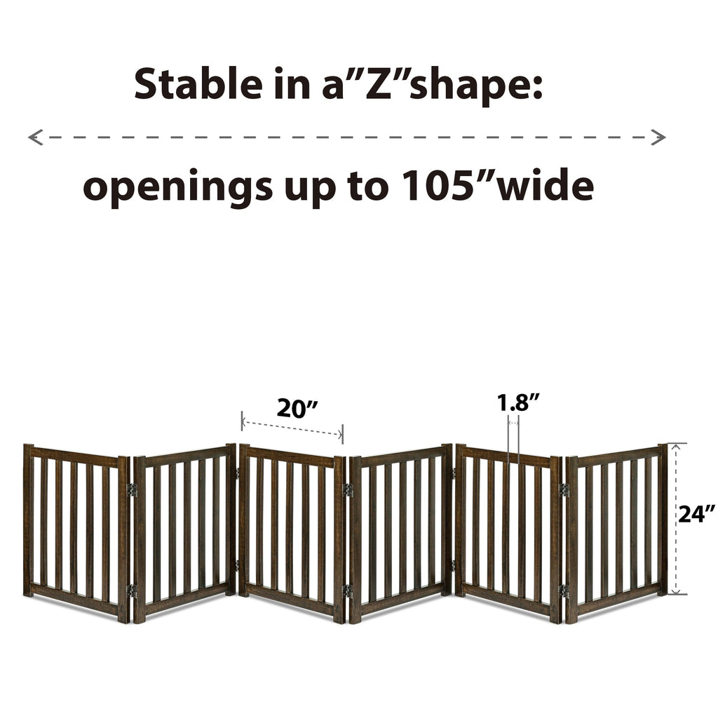 LZRS — Reja de Madera de Roble Plegable Independiente para Mascotas, Puerta de Seguridad Interior para Perros
