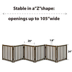 LZRS — Reja de Madera de Roble Plegable Independiente para Mascotas, Puerta de Seguridad Interior para Perros