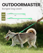 OutdoorMaster Bungee — Correa Elástica con Doble Mango Acolchado y Mosquetón 360° para Perro