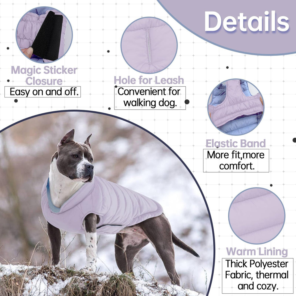 Lelepet — Chamarra Reversible Acolchada para Perro, Resistente al Viento y Agua, para Perros Pequeños