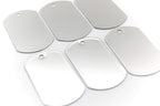 ONDEPOT Paquete de 100 Placas de Identificación en Acero Inoxidable — Listas para Grabar, Troquelar o Estampar — Estilo Militar, Superficie Pulida, Uso para Mascotas, ID Médico, Manualidades y Más (Sin Cadenas)