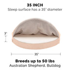 Furhaven Replacement Dog Bed Cover Sherpa & Suede Snuggery, Machine Washable - Blue, 26-inch