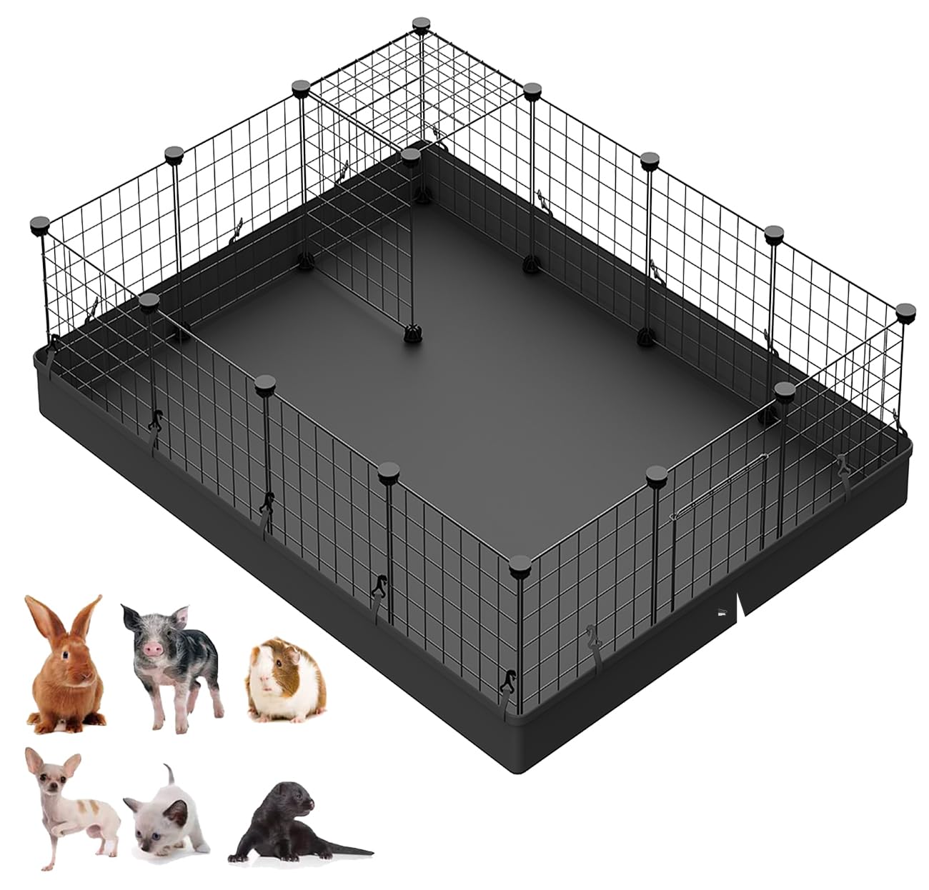LANGXUN — Corral y Jaula Modular de Metal para Animales Pequeños, Conejos, Cobayos, Cachorros y Gatitos | Uso Interior y Exterior