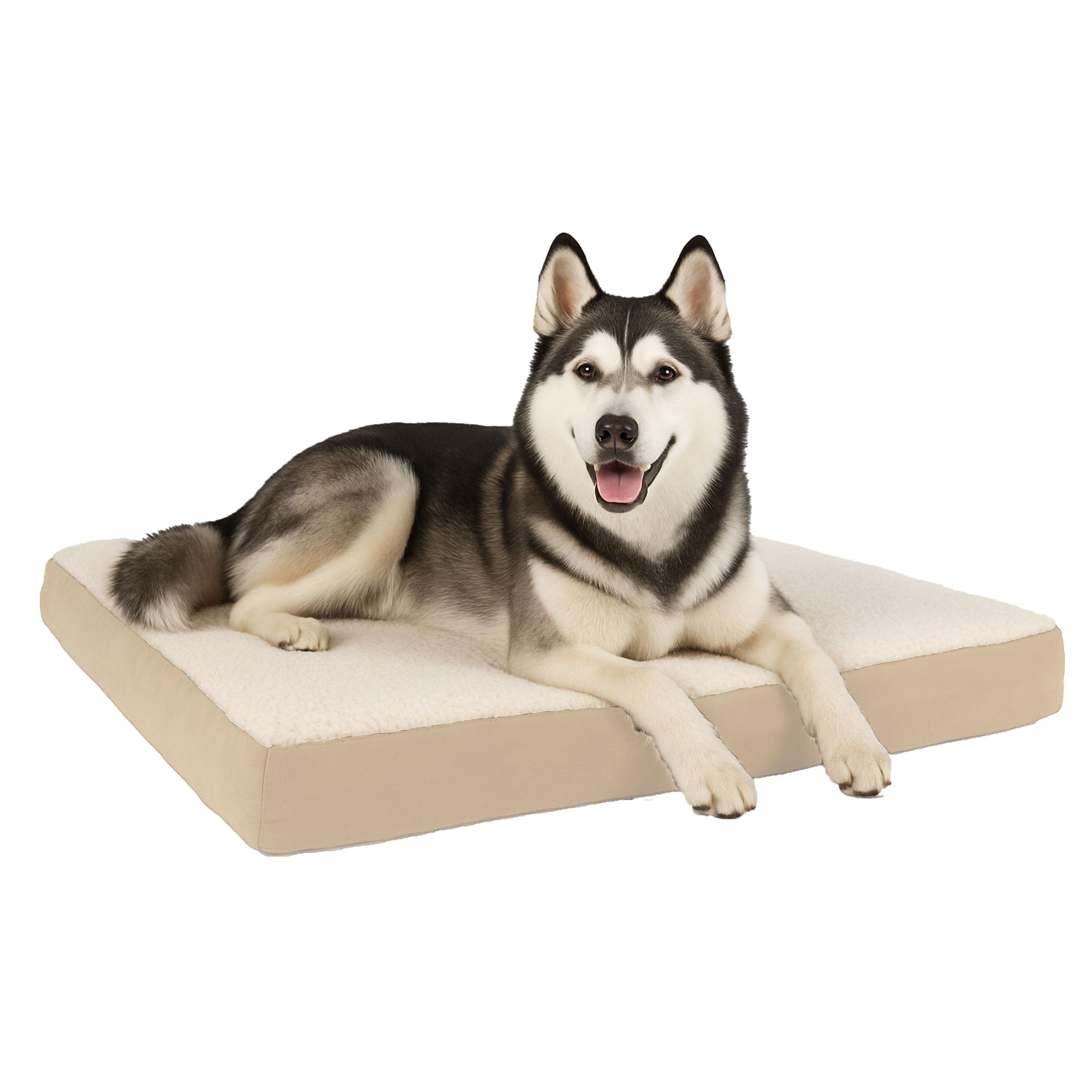 Petmaker — Cama Ortopédica con Memory Foam y Cubierta de Sherpa Lavable para Perro