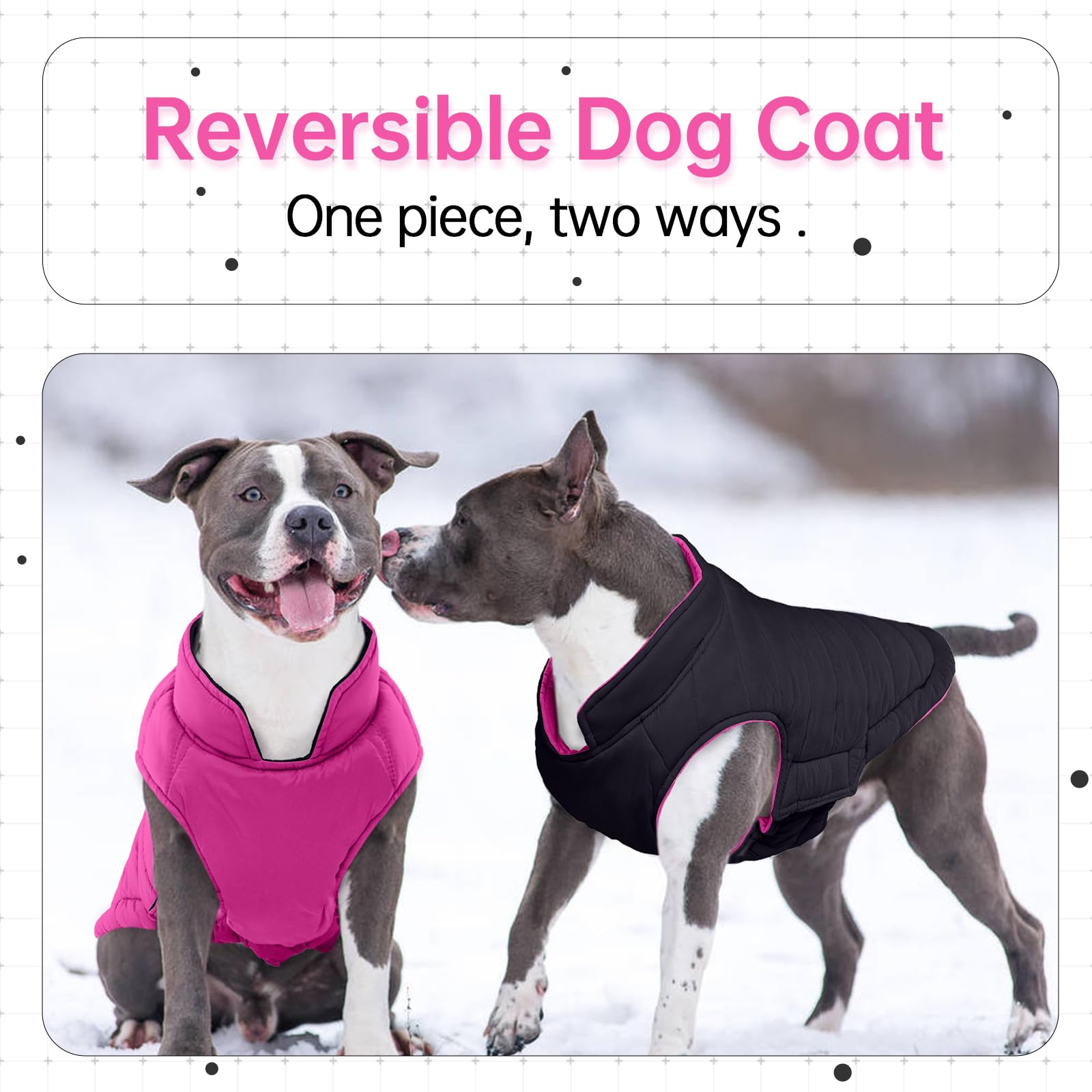 Lelepet — Chamarra Reversible Acolchada para Perro, Resistente al Viento y Agua, para Perros Pequeños
