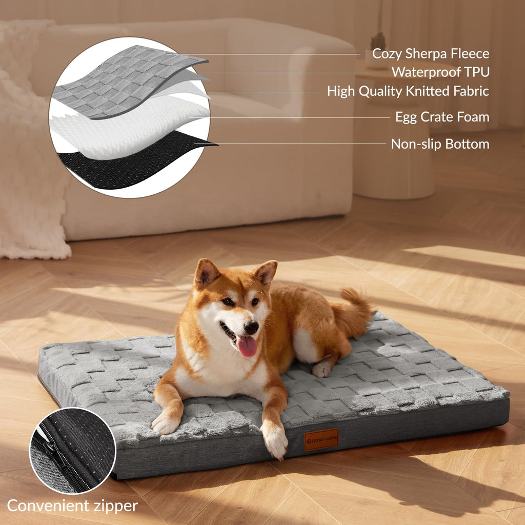 Patas Lague — Cama Ortopédica con Espuma Egg Crate, Funda Lavable y Base Antideslizante para Perro