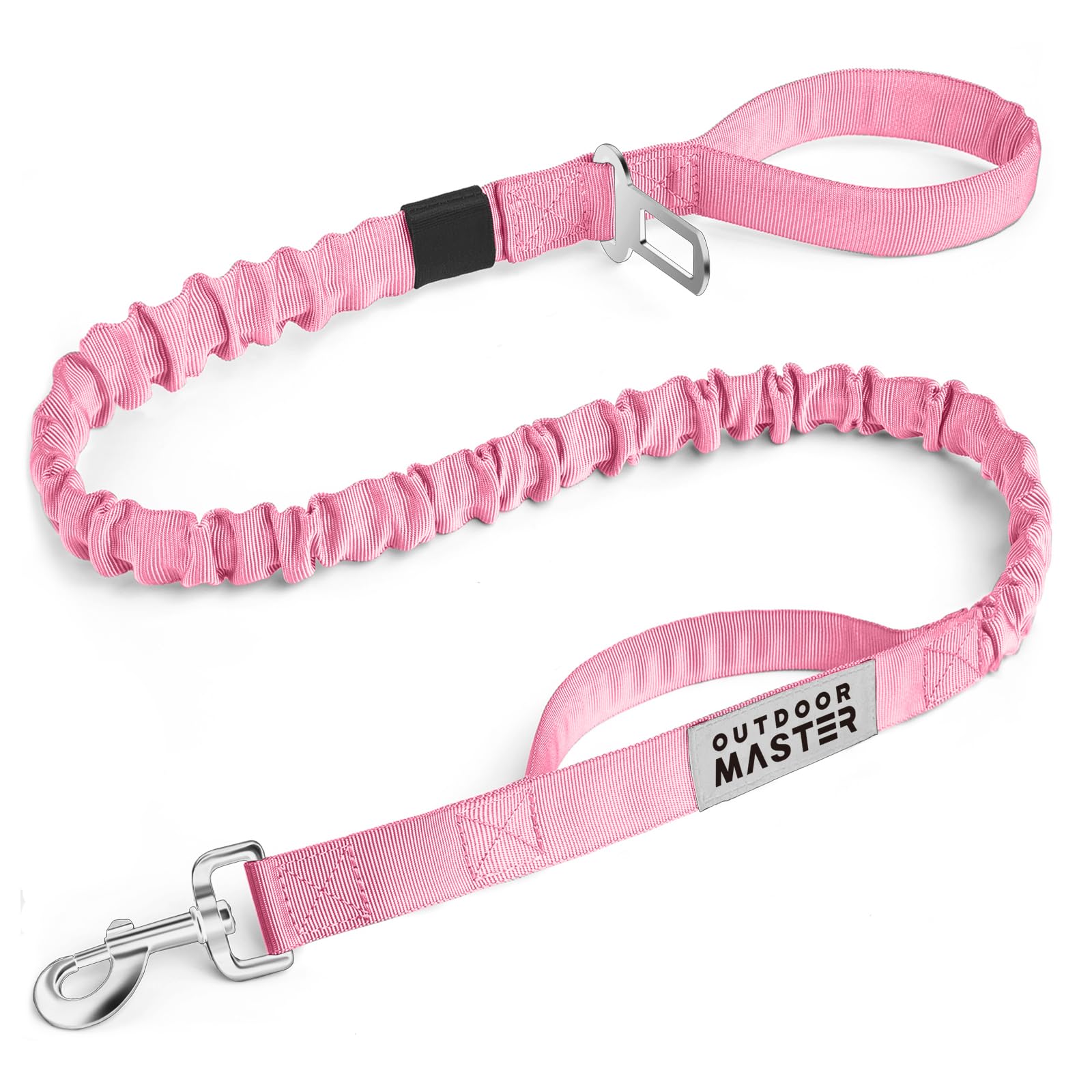 OutdoorMaster Bungee — Correa Elástica con Doble Mango Acolchado y Mosquetón 360° para Perro