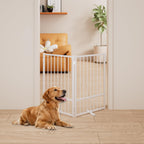 Corralito y Reja Divisoria de Metal para Perros — Puerta Abatible, Plegable y Autoportante para Interiores