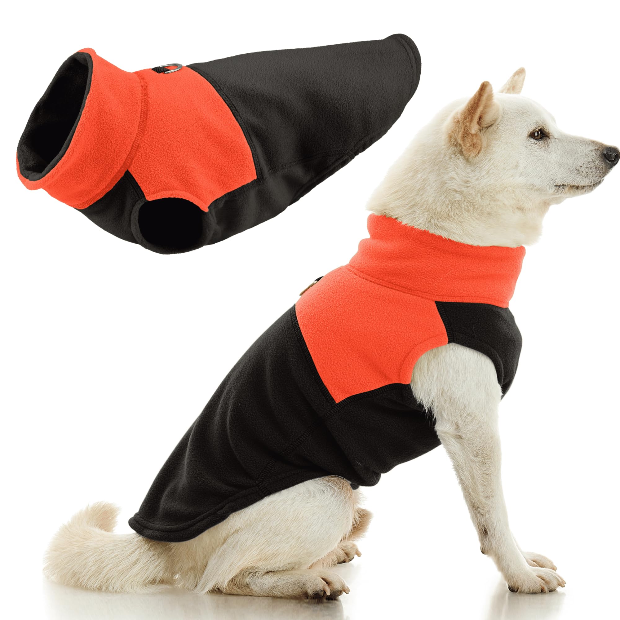 Gooby Fleece Vest Two Tone — Chaleco de Polar Suave Bicolor con Anillo Metálico para Correa, para Perros Pequeños y Medianos