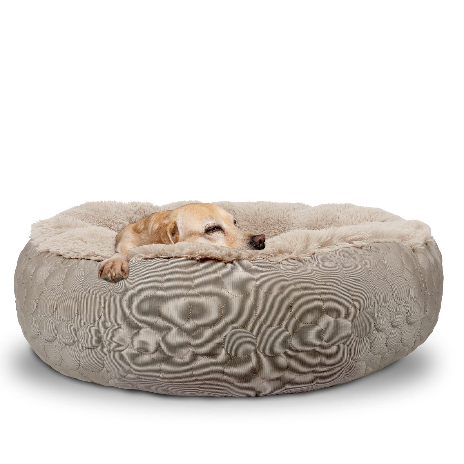 HachiKitty Calming Donut Bed — Cama Redonda y Esponjosa con Lado Frío y Cálido para Perro