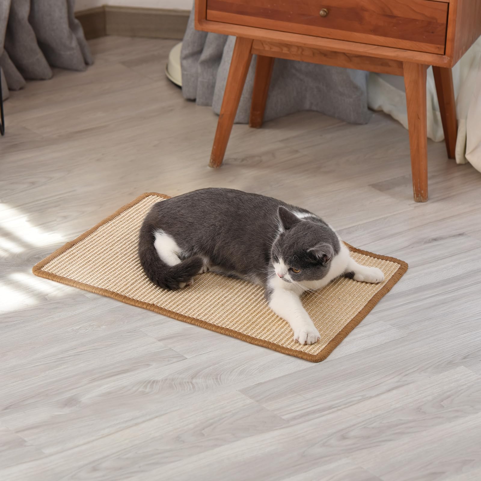 FUKUMARU — Tapete Rascador de Sisal Natural para Gato | Protege Tapetes y Sofás