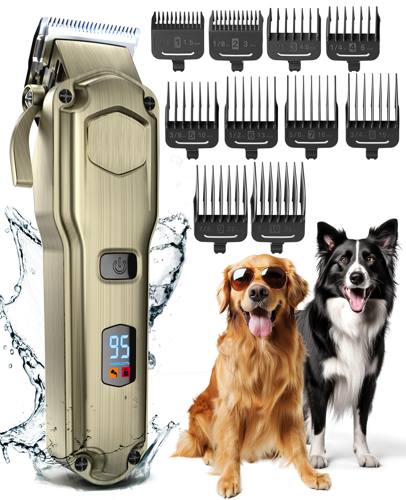 oneisall Modelo 676 — Kit de Cortadora y Rasuradora Eléctrica para Perros