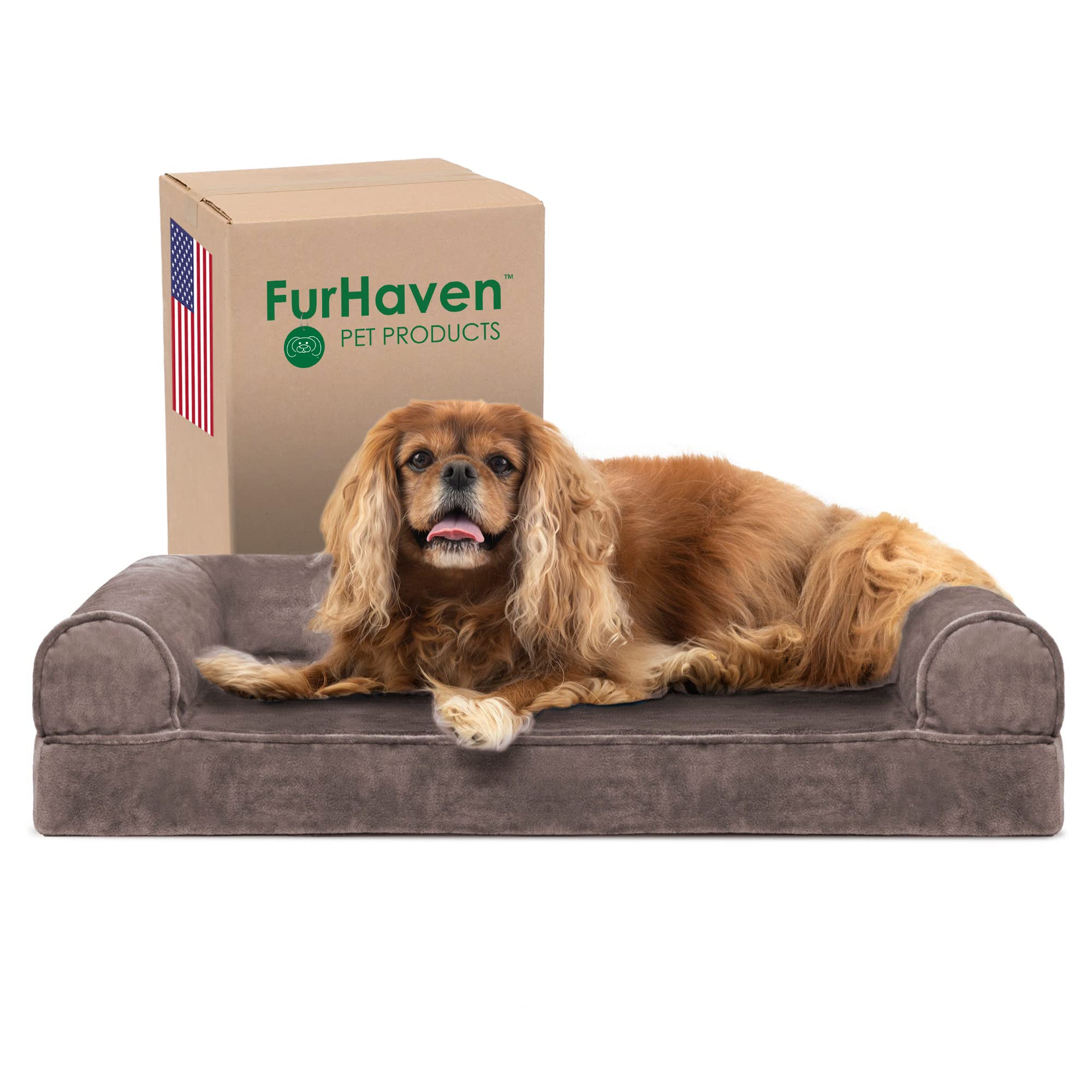 Furhaven Cooling Gel — Cama Ortopédica con Gel Refrescante, Bolsters Removibles y Cubierta Lavable para Perros Grandes