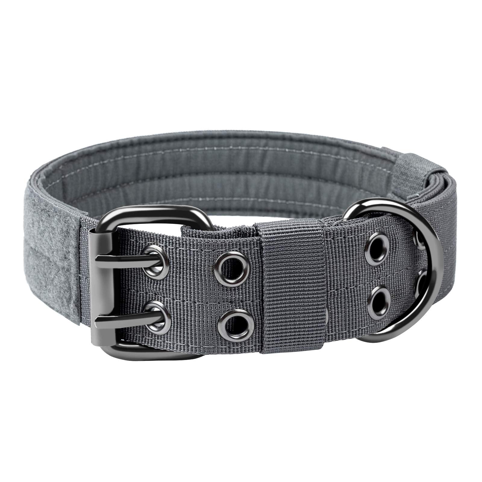 OneTigris Tactical — Collar Militar Ajustable con Argolla D y Hebilla de Metal para Perro