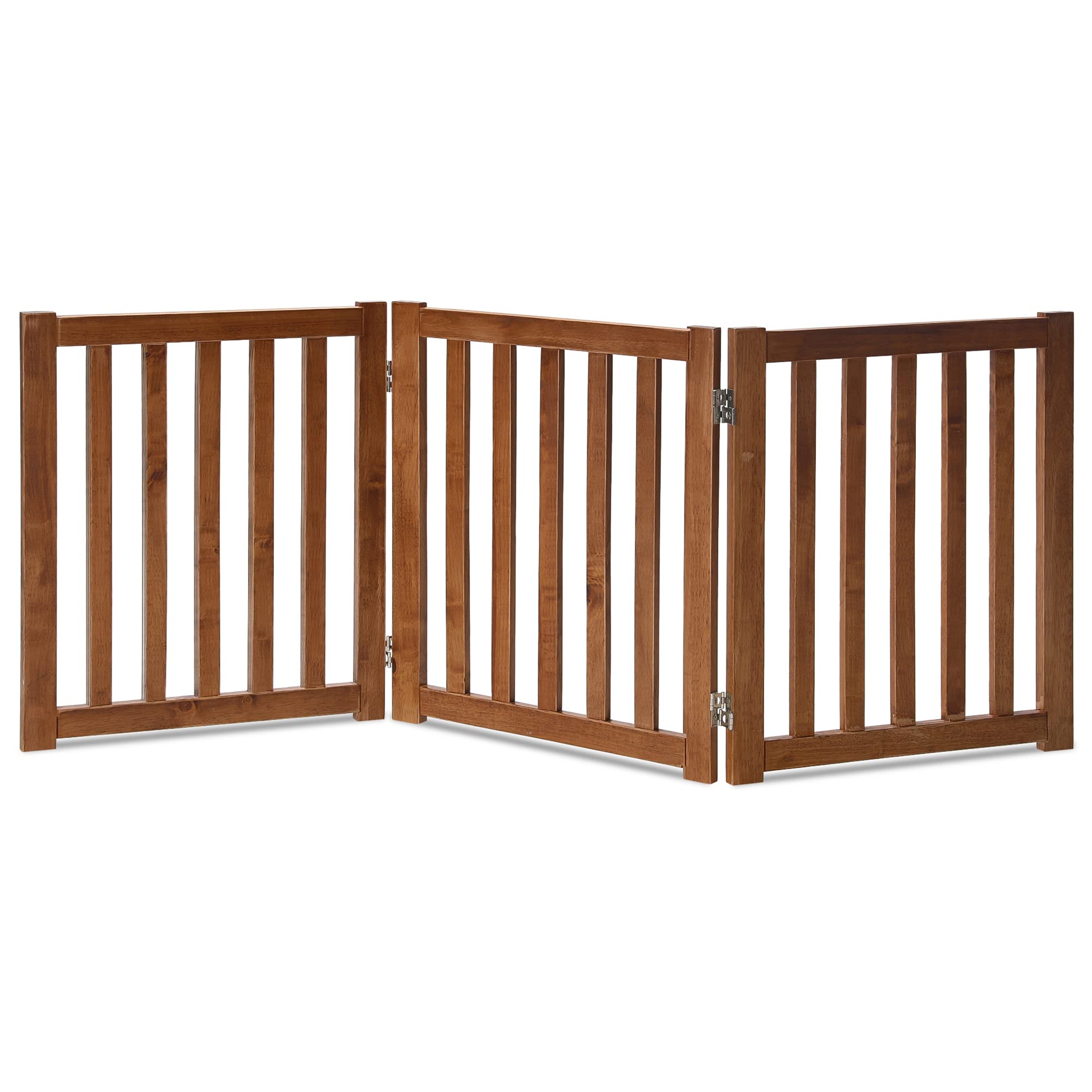 LZRS — Reja de Madera de Roble Plegable Independiente para Mascotas, Puerta de Seguridad Interior para Perros