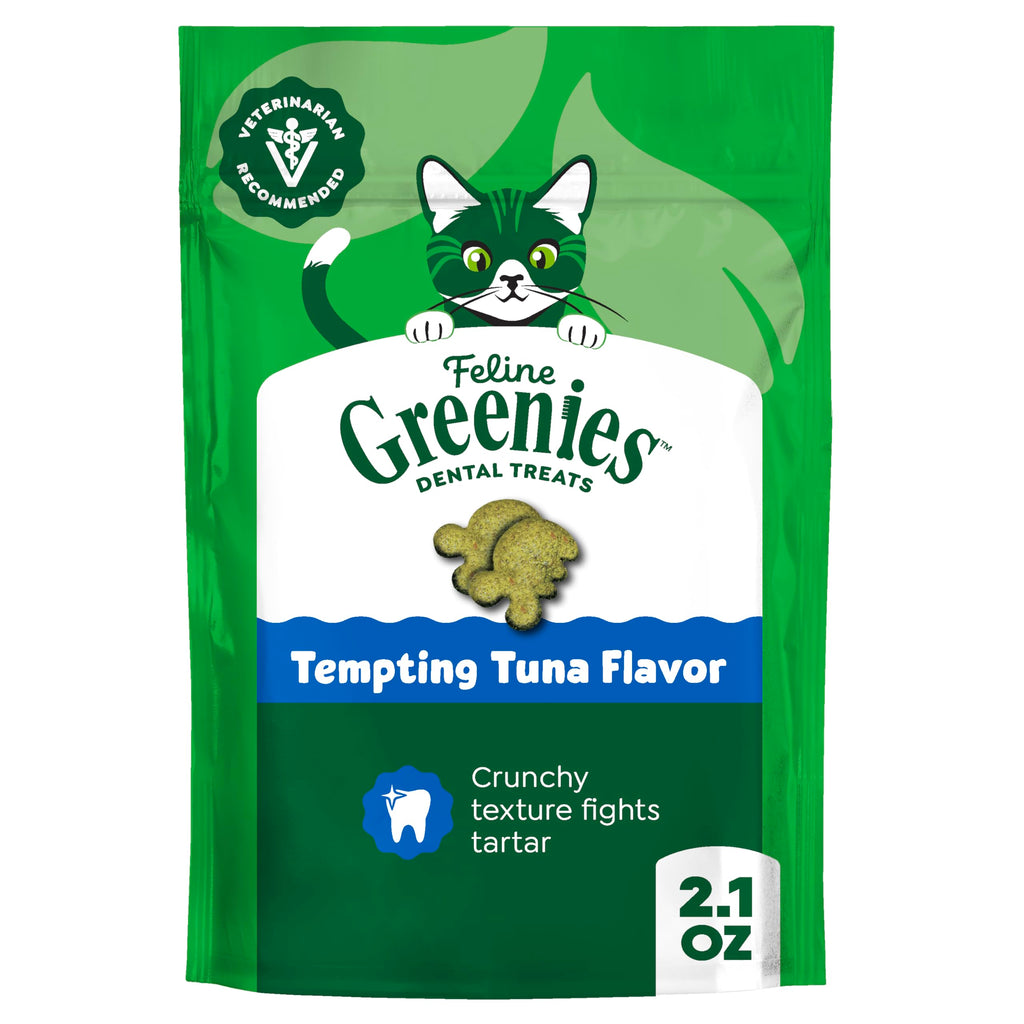 Greenies Feline — Premios Dentales Naturales para Gato Adulto, Sabor Atún Tentador
