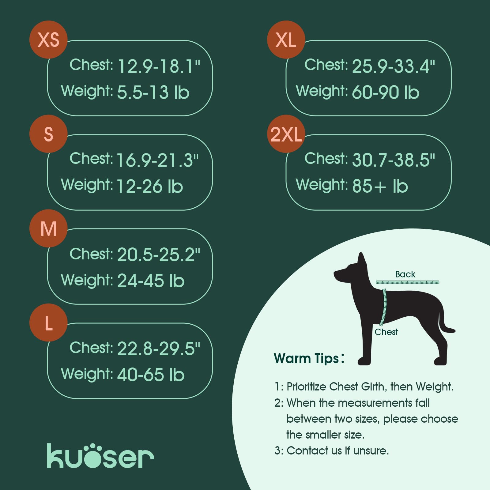 Kuoser — Chaleco Salvavidas Ajustable con Asa de Rescate y Reflectores para Perro