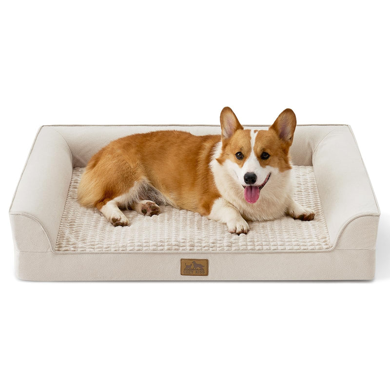 COZY KISS — Cama Ortopédica con Soporte en Espuma tipo Huevo y Bordes Acolchados en U para Perro