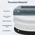 WNPETHOME — Cama Ortopédica Sofá para Perro XL con Cubierta Extraíble Impermeable y Bordes Acolchados