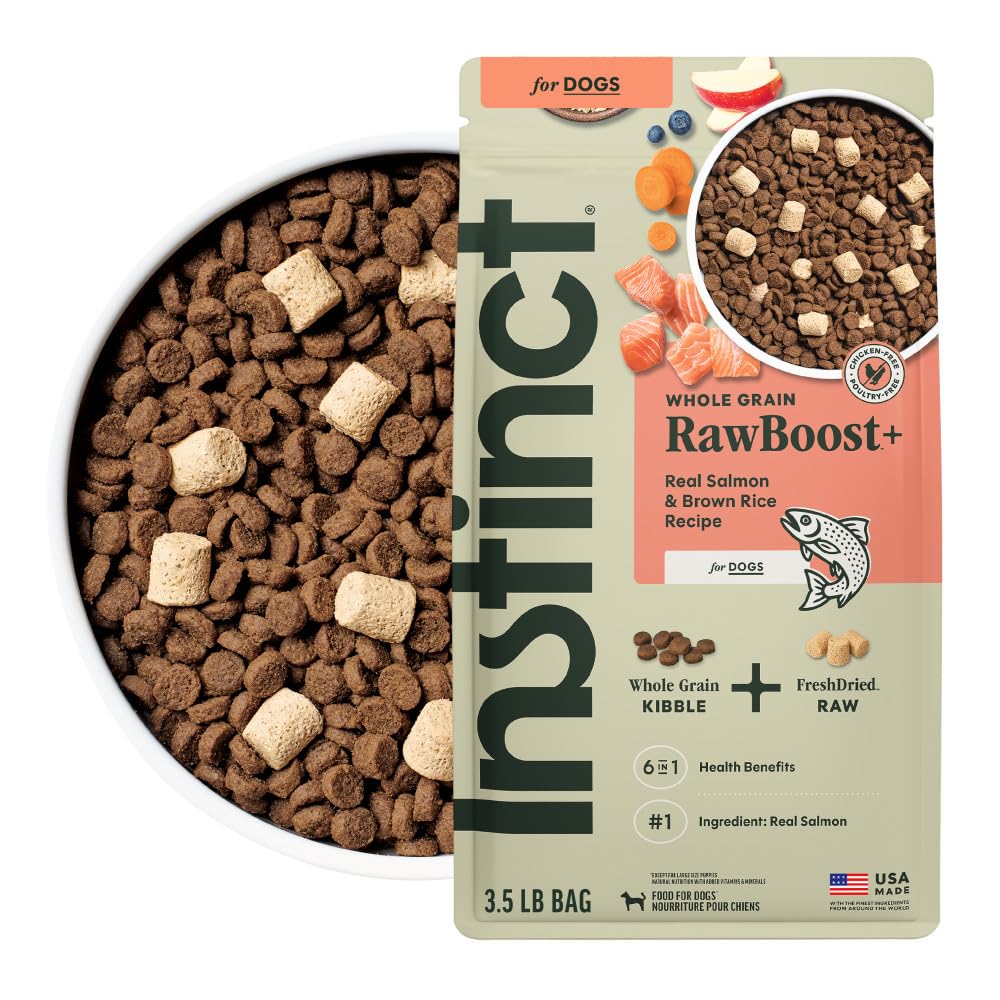 Instinct RawBoost Whole Grain — Alimento para Perro con Trozos de Pollo Crudo Deshidratado y Granos Enteros