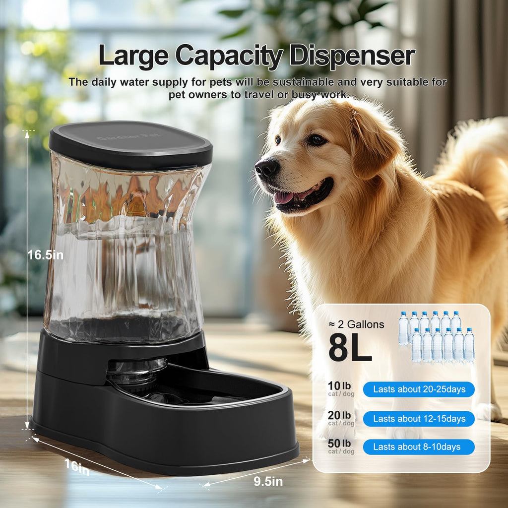 Gardner Pet — Bebedero Automático por Gravedad con Tazón de Acero Inoxidable para Perros y Gatos