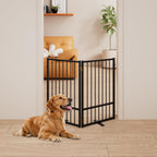 Corralito y Reja Divisoria de Metal para Perros — Puerta Abatible, Plegable y Autoportante para Interiores