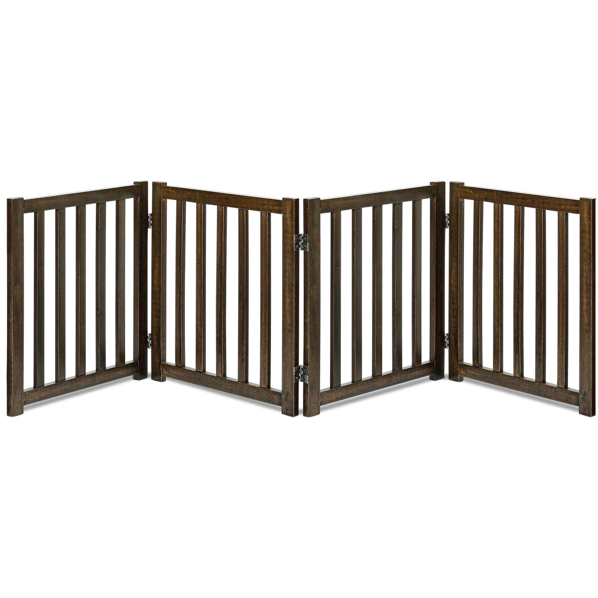 LZRS — Reja de Madera de Roble Plegable Independiente para Mascotas, Puerta de Seguridad Interior para Perros