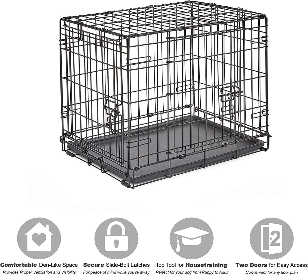 New World — Jaula para Perro Plegable de Metal con Doble Puerta